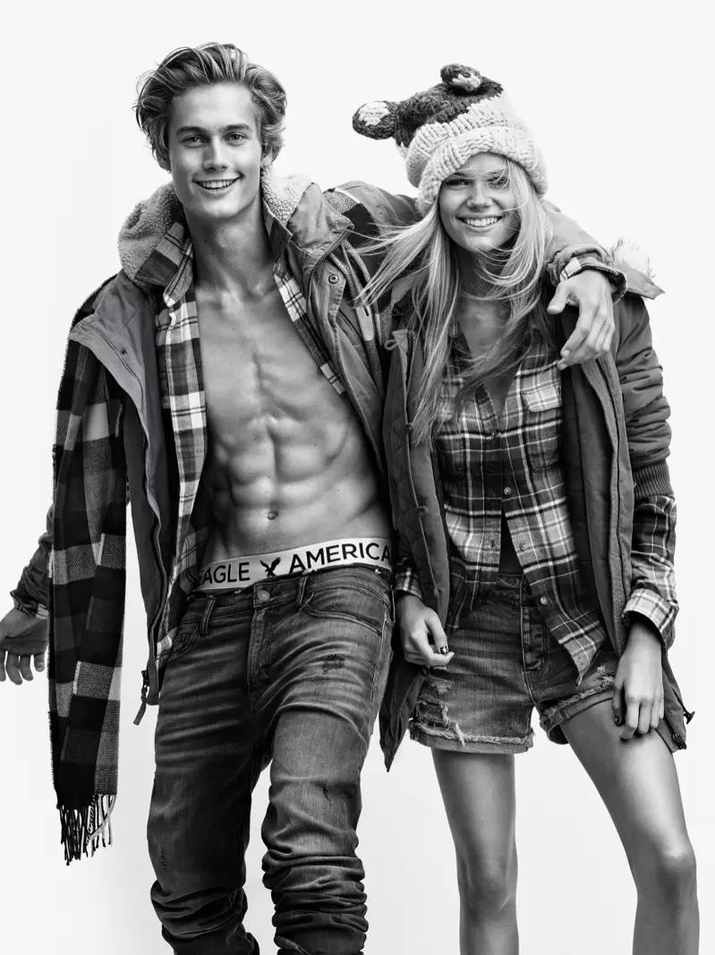 Kwv tij thiab muam Kendall & Neel Visser lub hnub qub hauv American Eagle Outfitters 'Holiday 2016 phiaj xwm