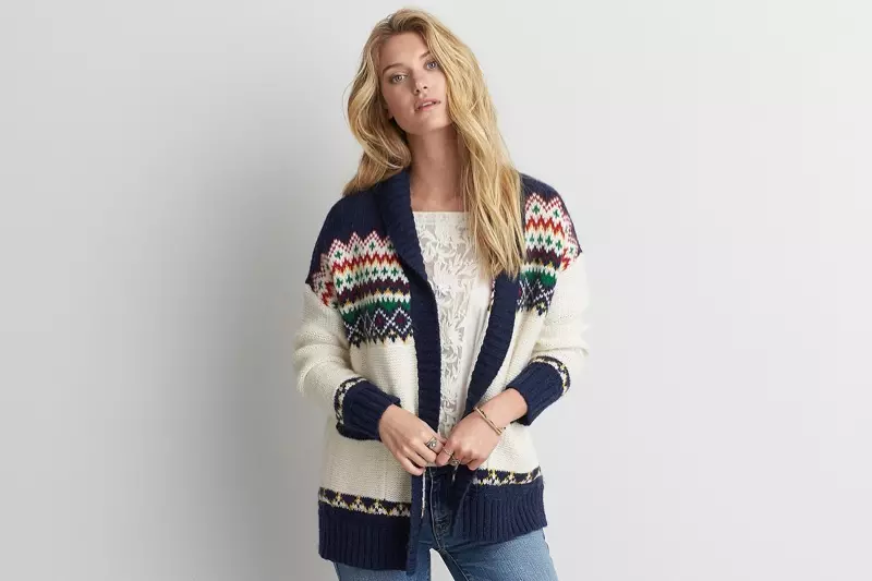 Cardigan de bolso estampado American Eagle Outfitters