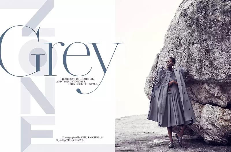 Herieth Paul se pone gris para la moda Septiembre de 2013 por Chris Nicholls