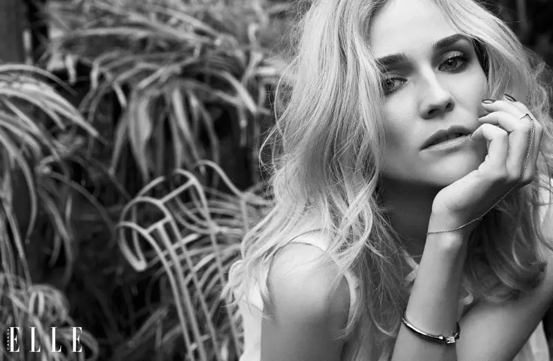 Diane Kruger fica sensual para a reportagem de capa de realidade virtual da ELLE Canada