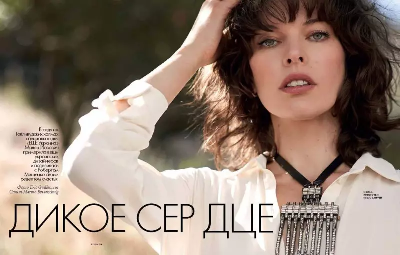 Milla Jovovich poserer for Eric Guillemain i Elle Ukraine juli 2013