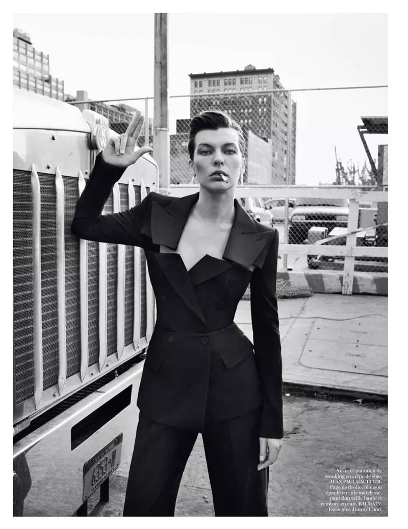 Milla Jovovich נעמט אויף ניו יארק פֿאַר Vogue Paris 'February Issue פון Inez & Vinoodh