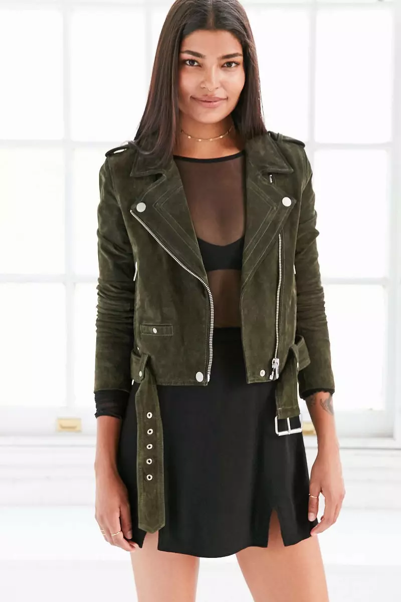 BLANKNYC Suede Moto Jacket muOlive Green