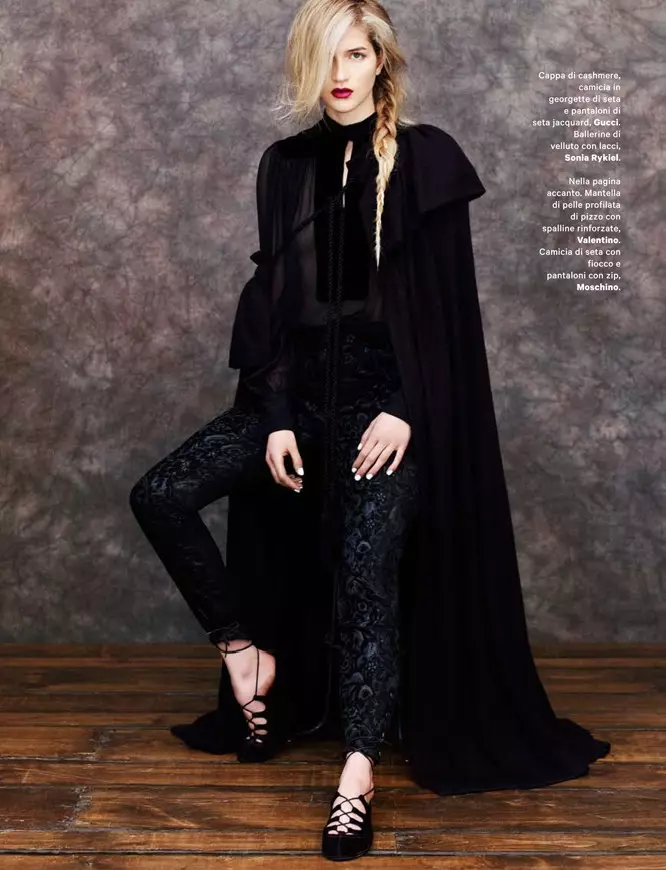 ULydia Carron Dons Winter Capes for Amica December 2012 by Takahiro Ogawa