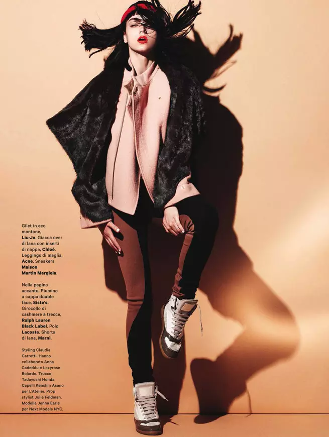 Jenna Earle melanje espò ak style pou Amica Oktòb 2012, Lens pa Takahiro Ogawa