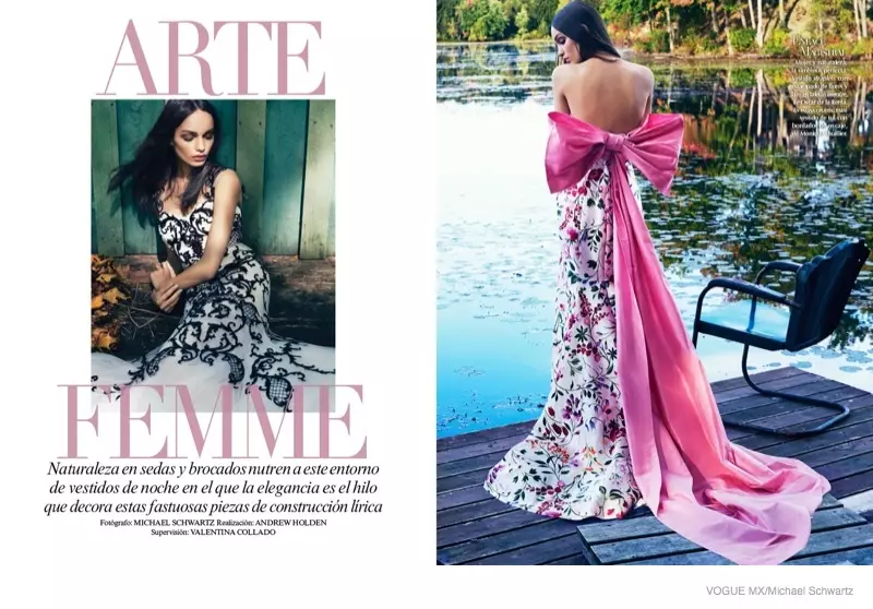 Luma Grothe usa vestidos de sonho para Vogue México por Michael Schwartz