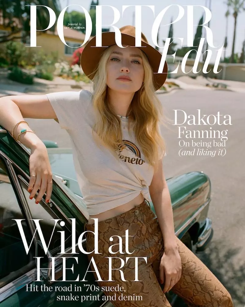 Dakota Fanning op PORTER Bewurkje 19 july 2019 Cover