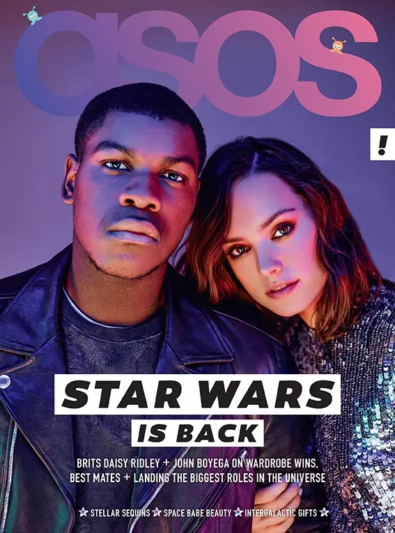 Actorii din „Războiul Stelelor” Daisy Ridley + John Boyega Land Numărul din decembrie al ASOS