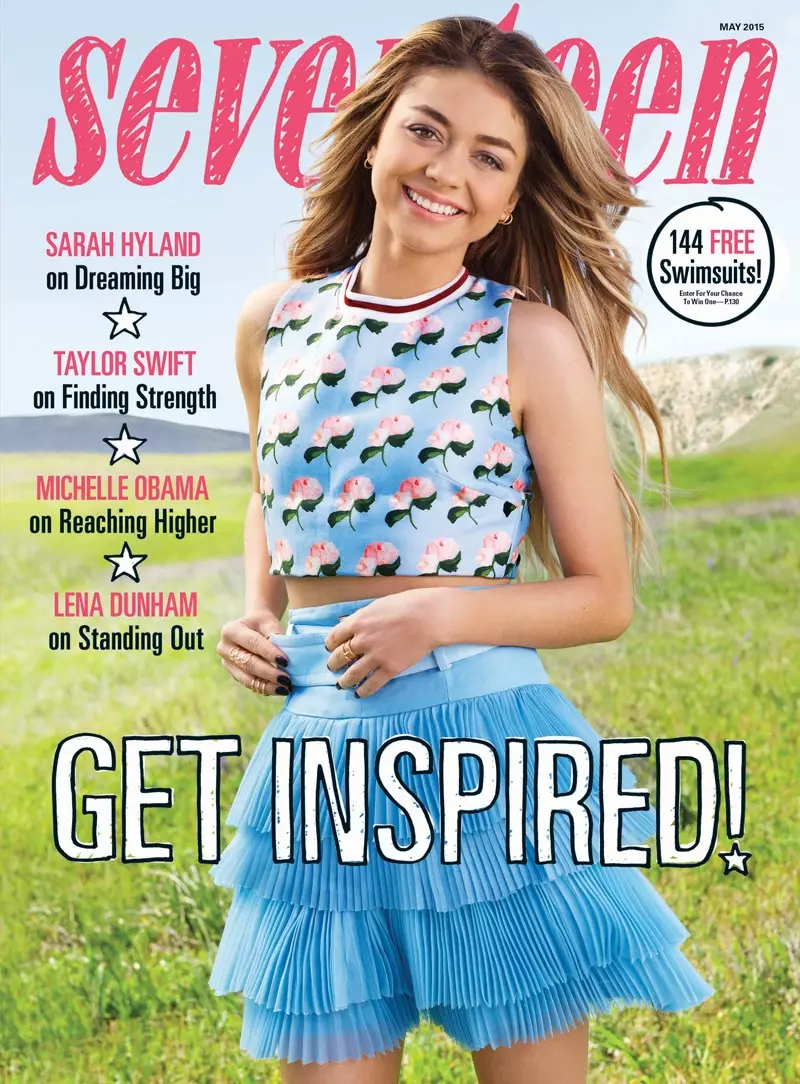 Sarah Hyland zbukuron kopertinën e majit 2015 të Revistës Seventeen