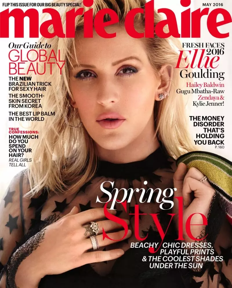 Ellie Goulding cobre o número de maio de 2016 de Marie Claire.