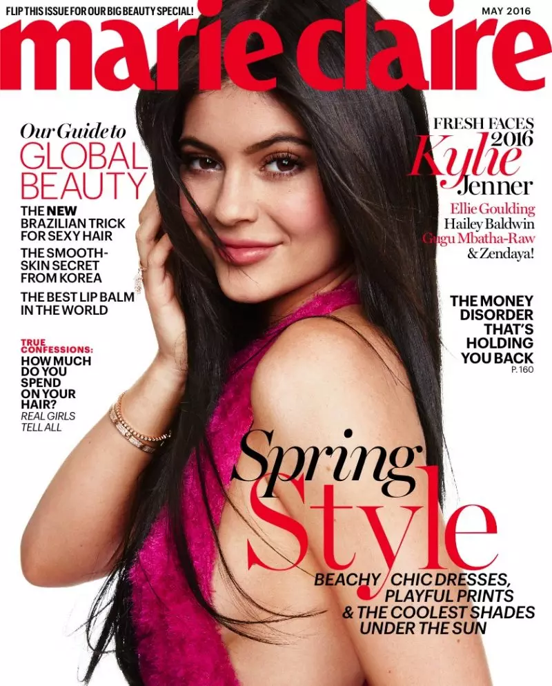 Kylie Jenner é a capa da edição de maio de 2016 da Marie Claire.