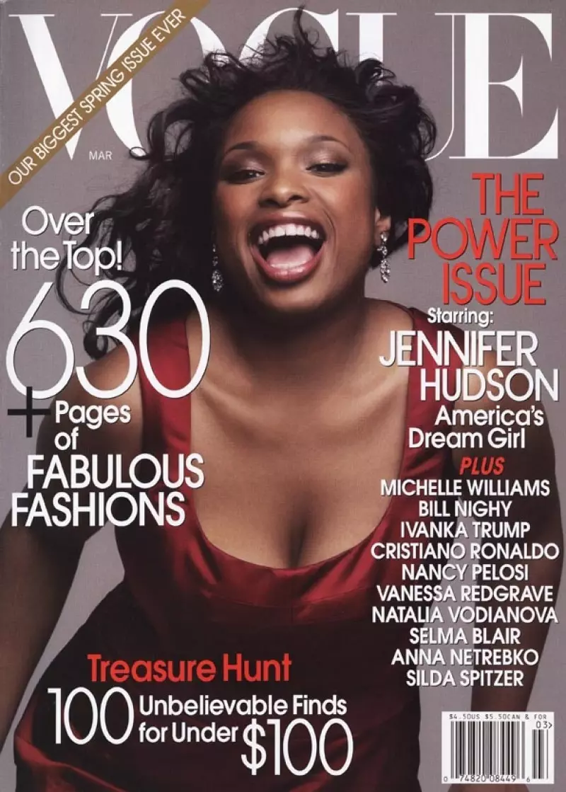 Roedd Jennifer Hudson yn serennu ar Vogue ym mis Mawrth 2007 ar ôl ennill Oscar am yr Actores Gefnogol Orau yn 'Dream Girls'.