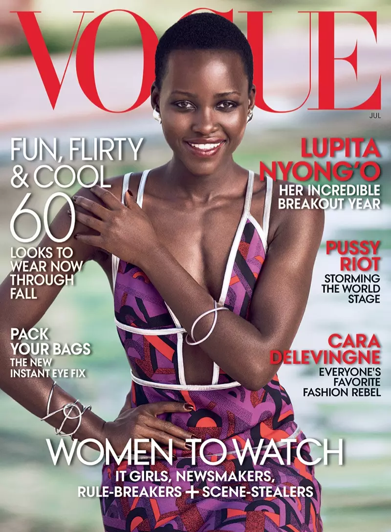 Lupita Nyong'o моҳи июли соли 2014 муқоваи Vogue-ро ороиш медиҳад; мақоми табақ мӯд вай дар саноат сементатсия.