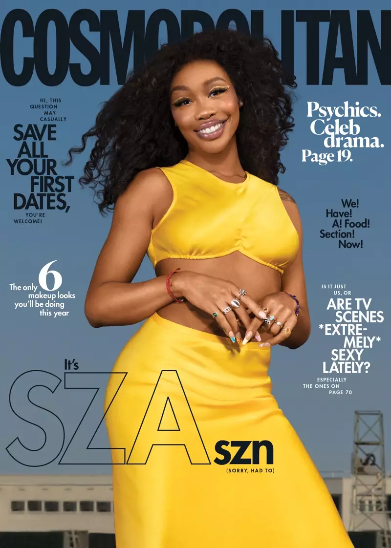 SZA „Cosmopolitan 2021 m. vasario mėn.“ viršelyje