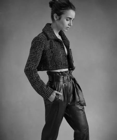 Lily Collins viser sin edgy side for DuJour Magazine