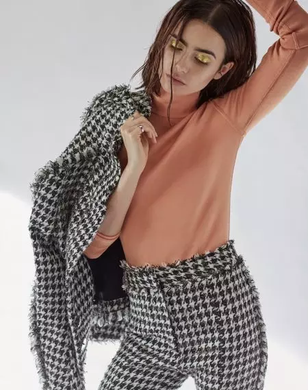 Lily Collins montre bò kote l pou DuJour Magazine