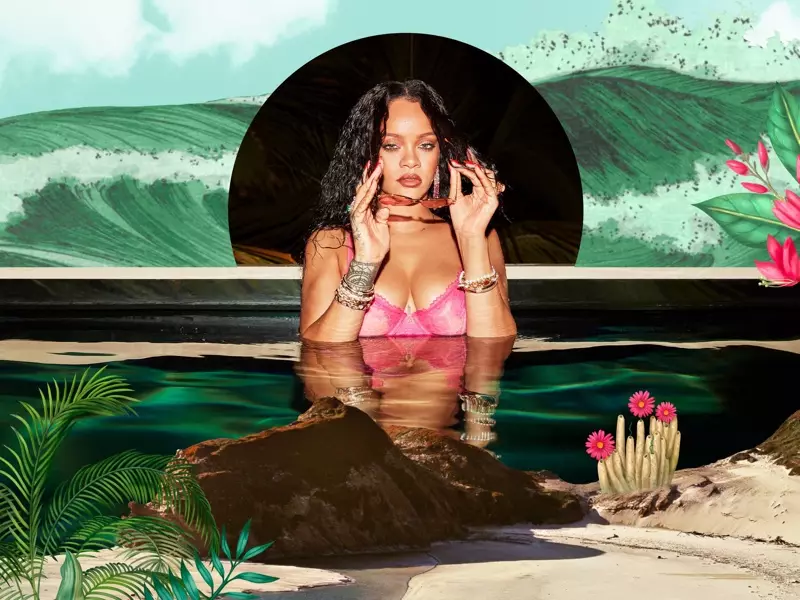 Savage x Fenty High Summer 2020 အတွင်းခံလှုပ်ရှားမှုတွင် Rihanna ကြယ်ပွင့်များ။