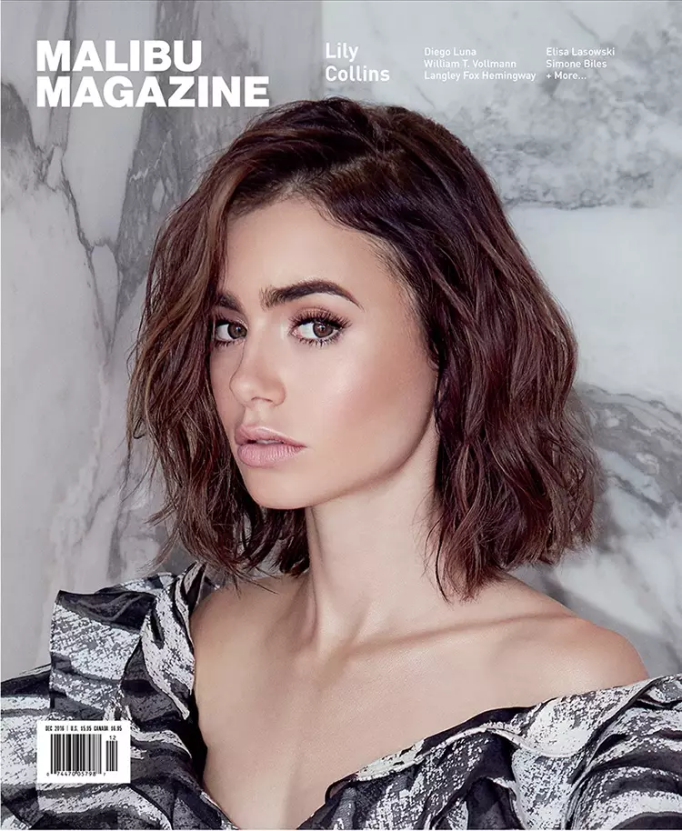 Si Lily Collins Poses sa Beach para sa Malibu Magazine