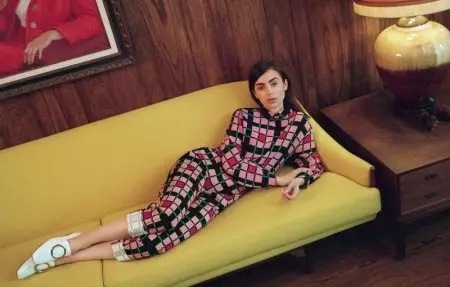 Lily Collins Stuns in Statement Prints for The Edit