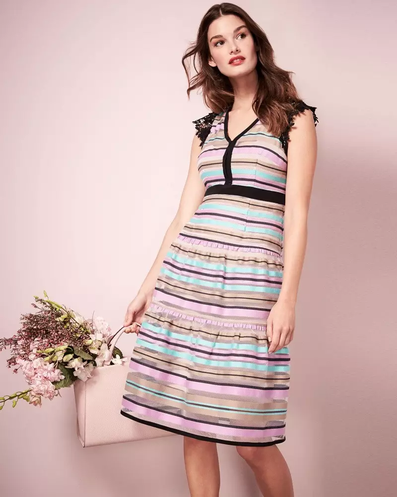 Nanette Lepore Magic Potion Sleeveless Striped Tulle Dress $528