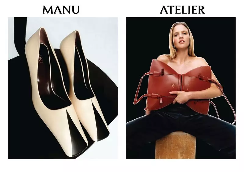 Lara Stone pose pikeun kampanye musim semi-usum panas 2020 Manu Atelier