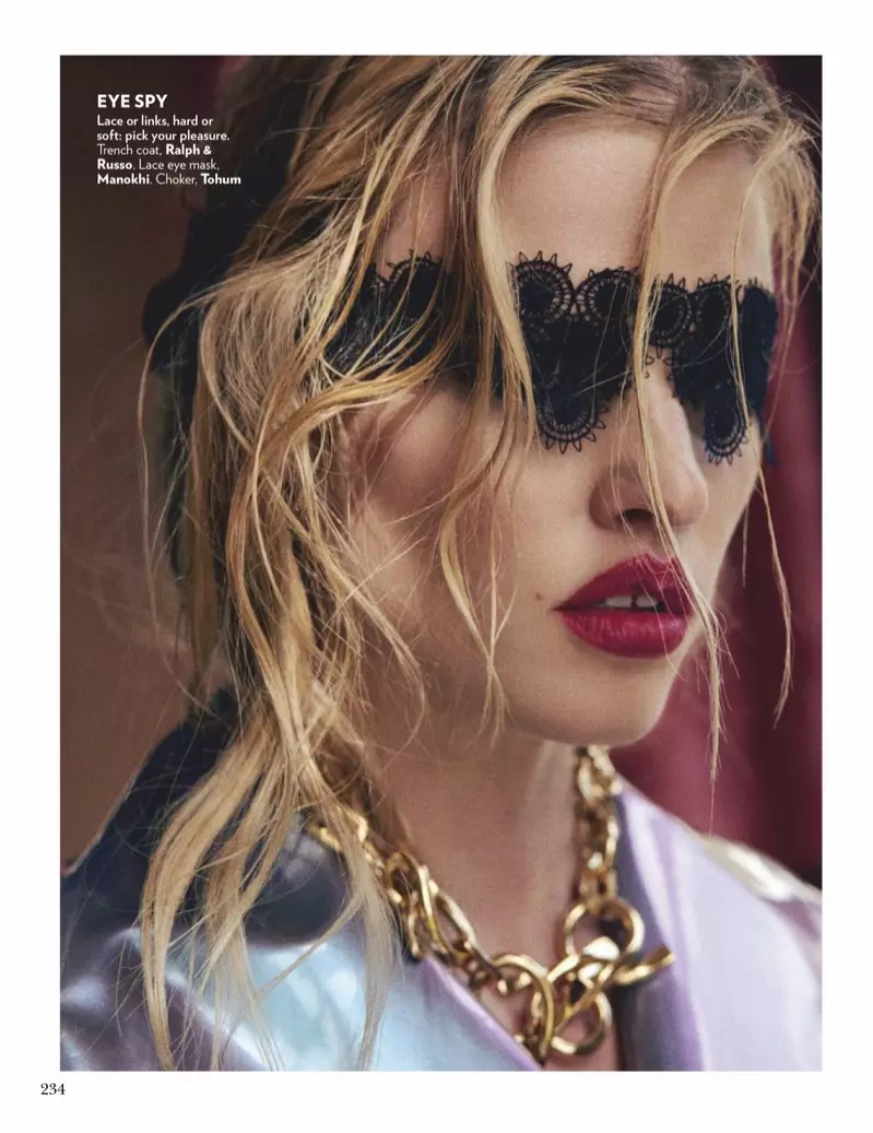 Lara Stone modela looks da moda na Vogue Índia