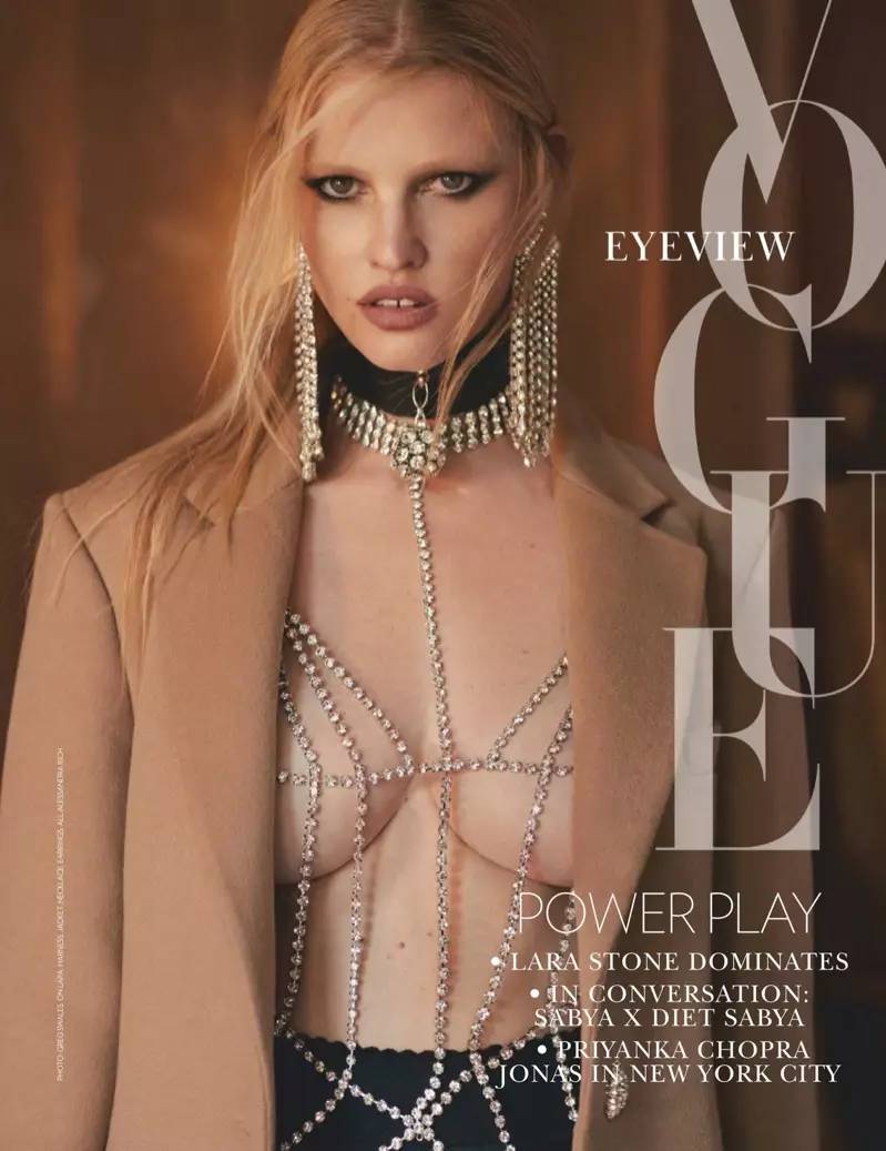 តារាបង្ហាញម៉ូត Lara Stone មើលទៅមុខក្នុងទស្សនាវដ្តី Vogue ប្រទេសឥណ្ឌា