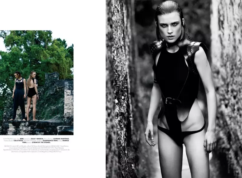 Jana Knauerová ۽ Ania K is apocalyptic in Elle Mexico December by Santiago Ruisenor