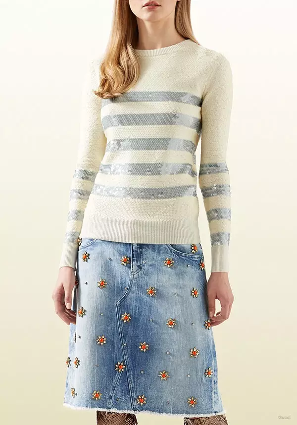 Gucci Glittered Striped Cashmere Sweater