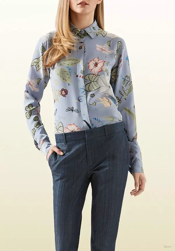 Μεταξωτό πουκάμισο Gucci Flora Knight Print