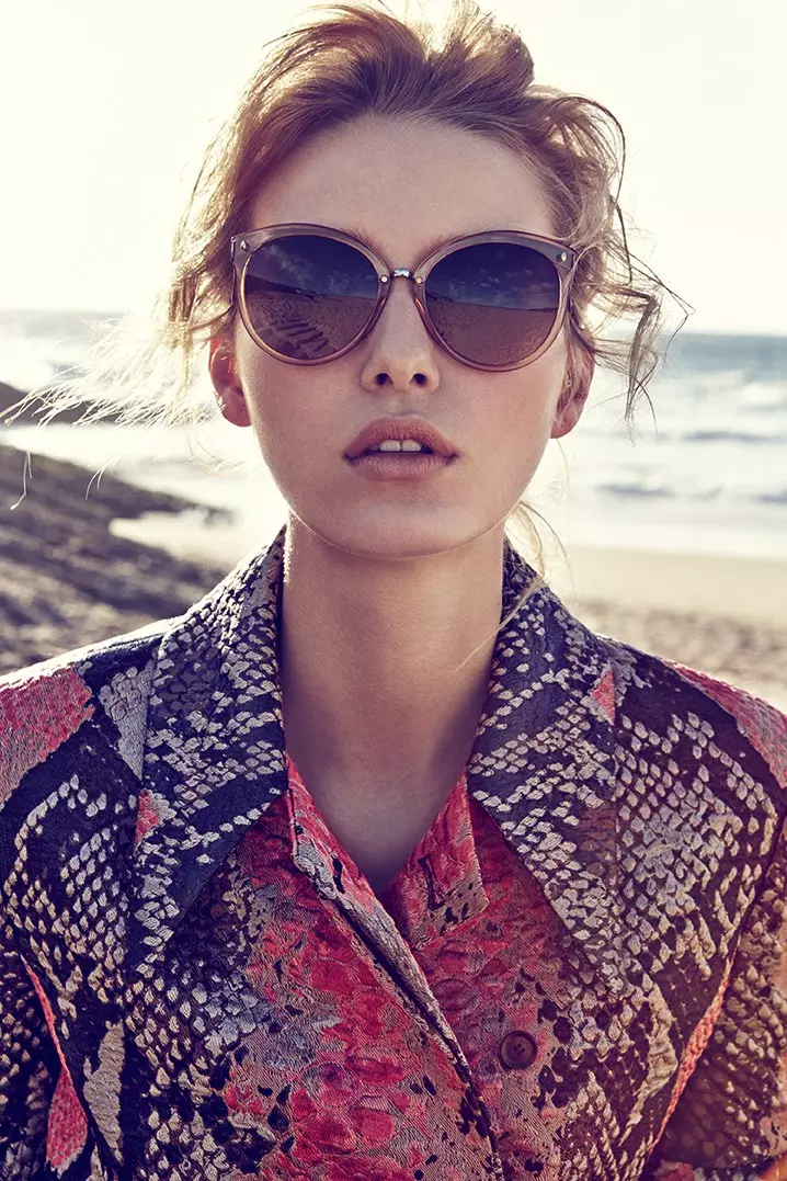 Adriana Cernanova Hits the Beach for Elle Czech May 2013 by Branislav Simoncik