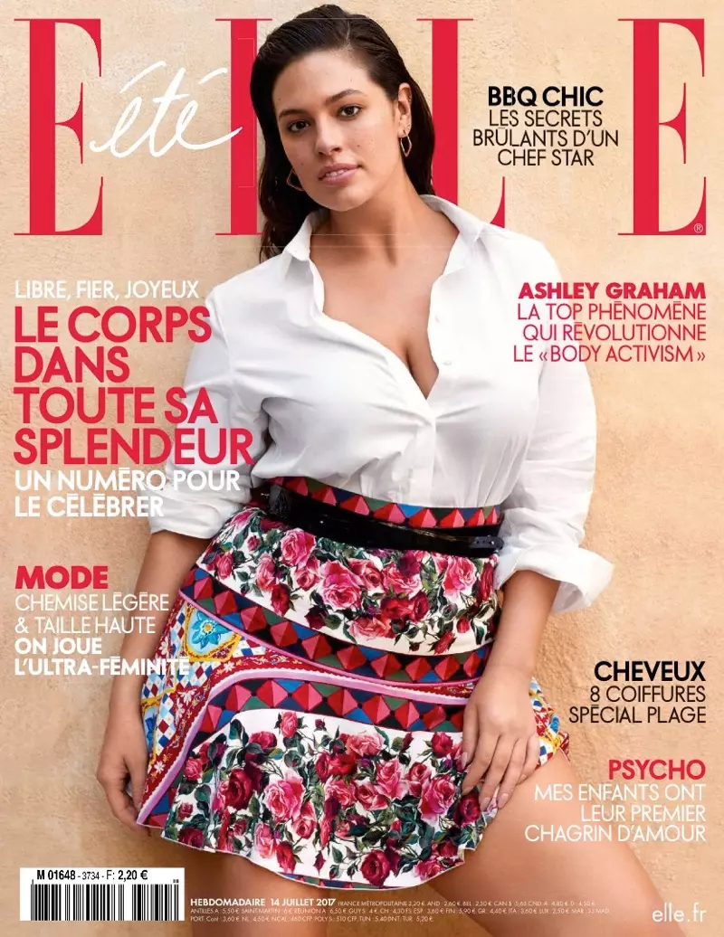 Ashley Graham dia mampiseho ny fiolahany ao amin'ny ELLE France Cover Story