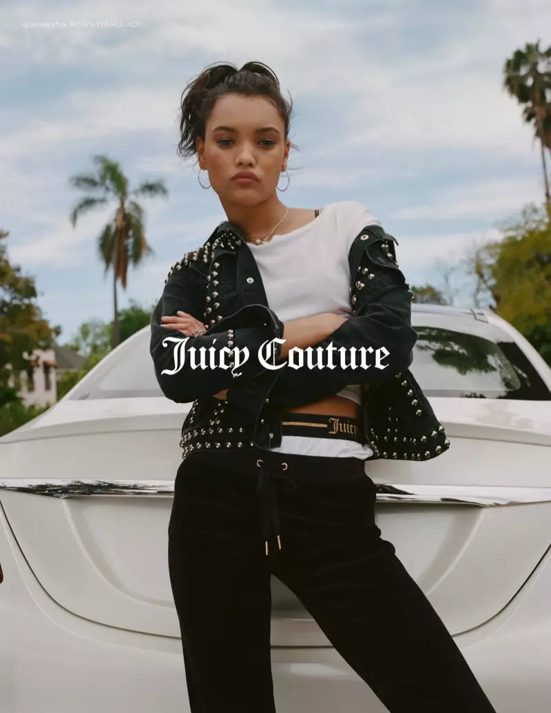 Lameka Fox irawọ ni Juicy Couture ká isubu-igba otutu 2017 ipolongo