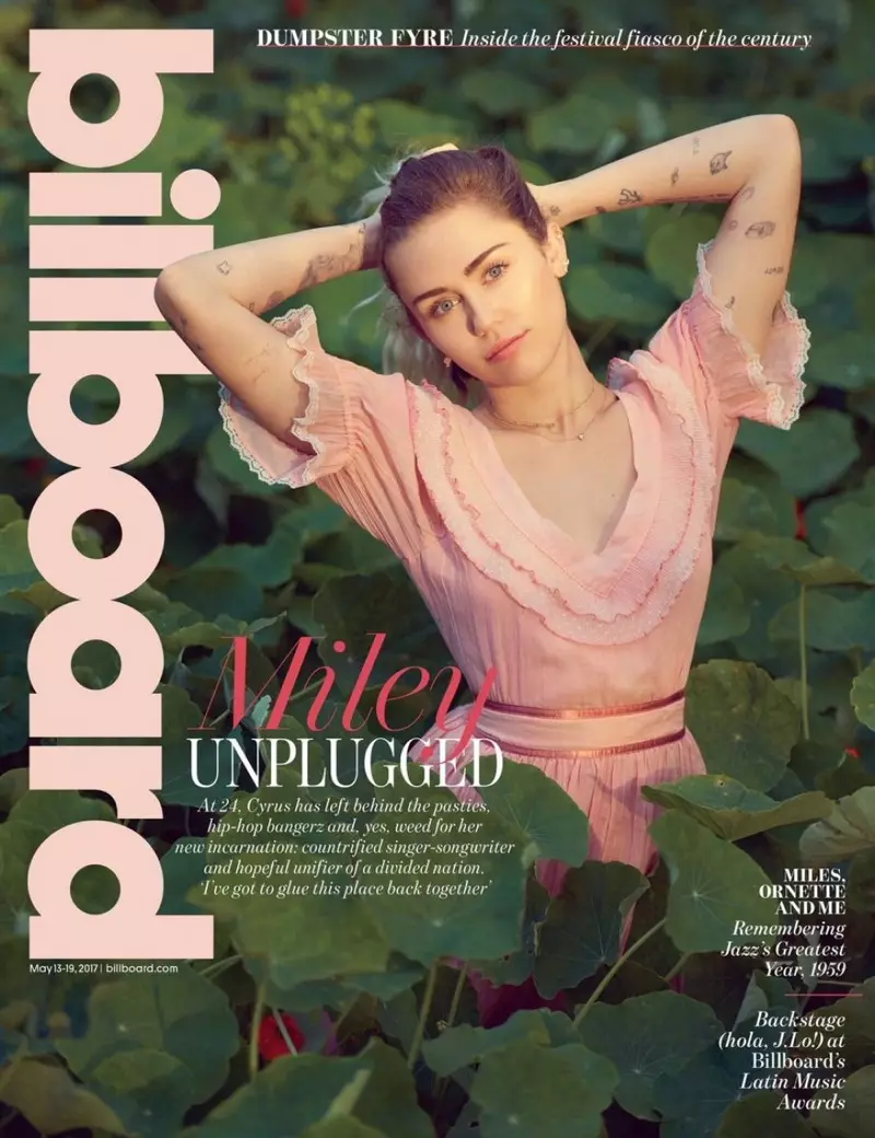 Miley Cyrus bohemiar dotorea da Billboard aldizkarian