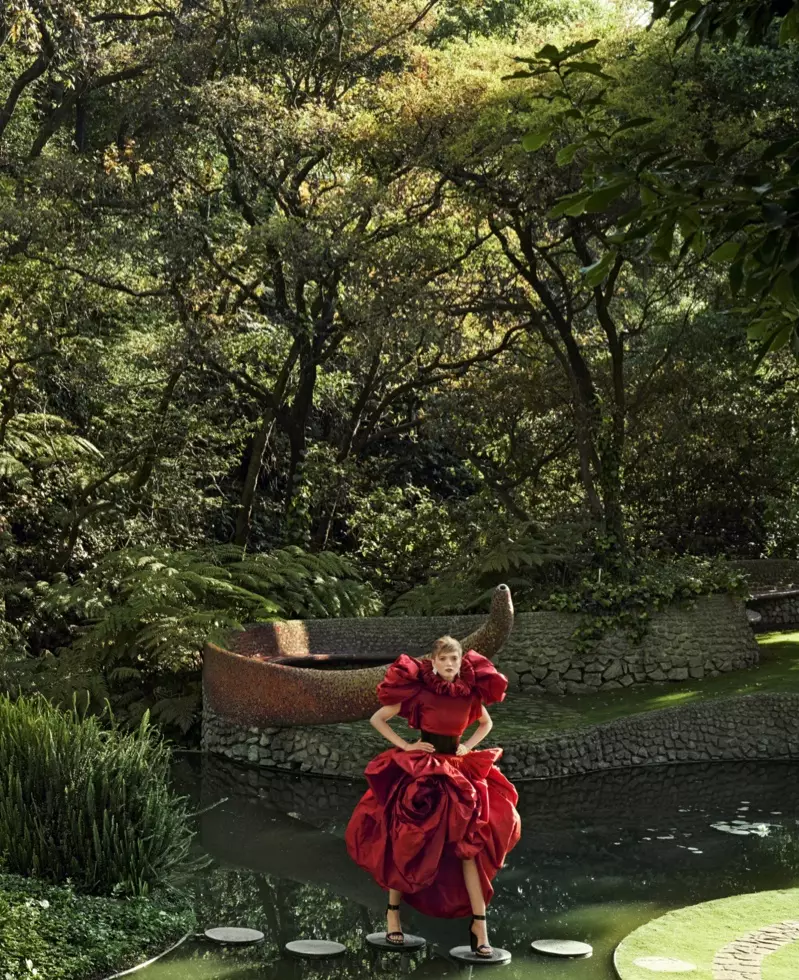 Ruth Bell Harper's Bazaar US Romantic Florals Fashion Editorial