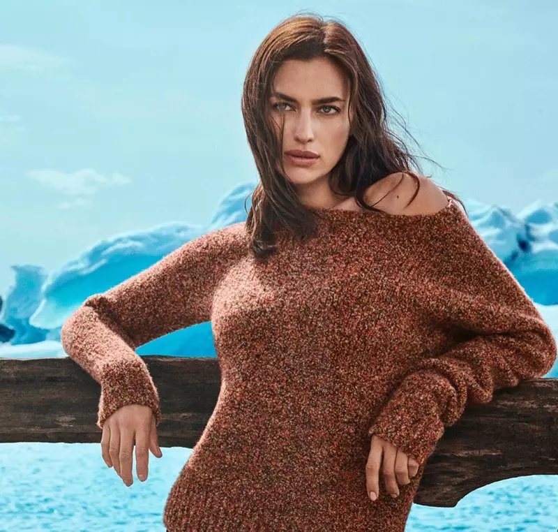 Falconeri tippt Irina Shayk fir Hierscht-Wanter 2019 Kampagne