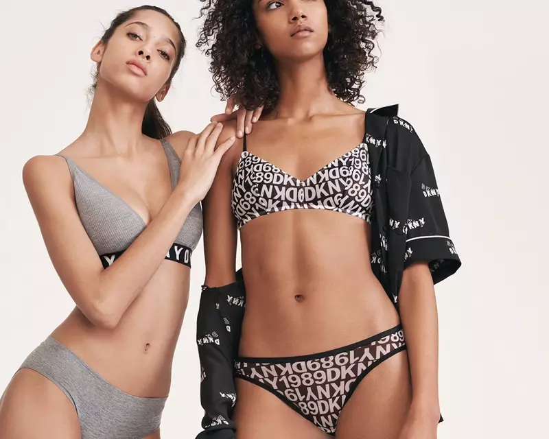 Aiden Curtiss и Yasmin Wijnaldum пред кампанията на DKNY Intimates пролет-лято 2019