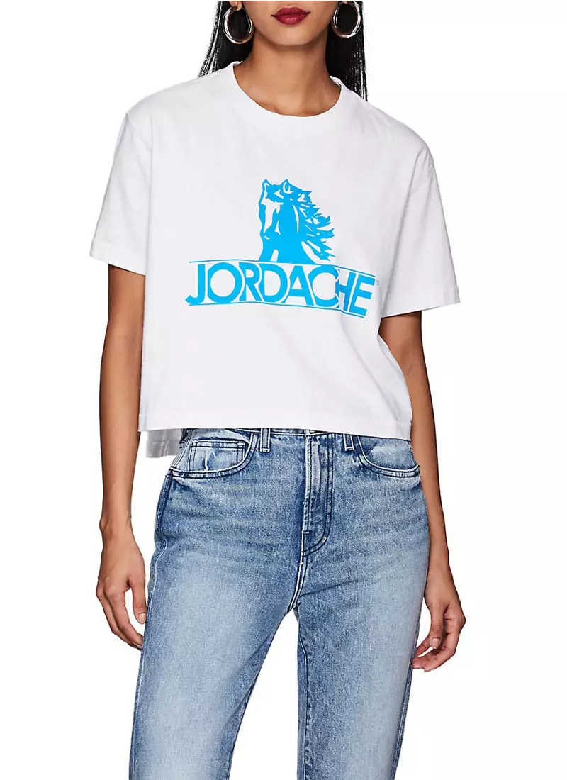 Camiseta corta de algodón con logo de Jordache $85