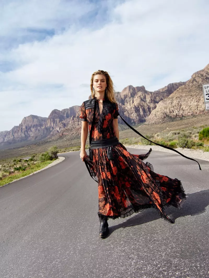 Nina Agdal se va de viaje por carretera a la moda para Cosmopolitan