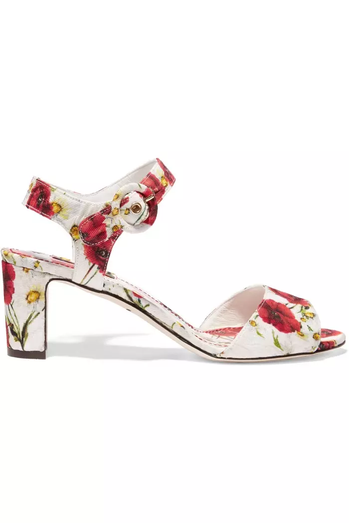 Dolce & Gabbana Floral Print Brocade Sandals