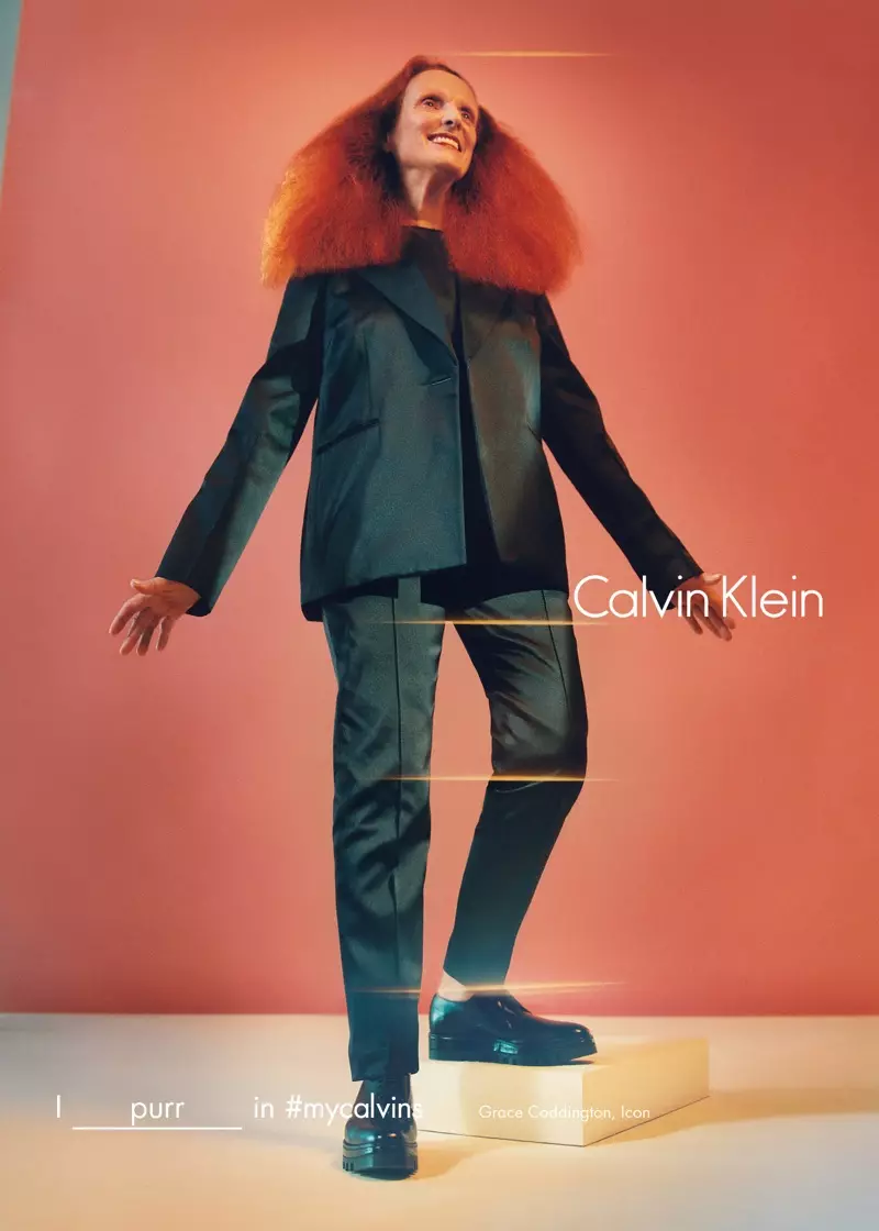 Grace Coddington សម្រាប់យុទ្ធនាការ Calvin Klein Fall/Winter 2016