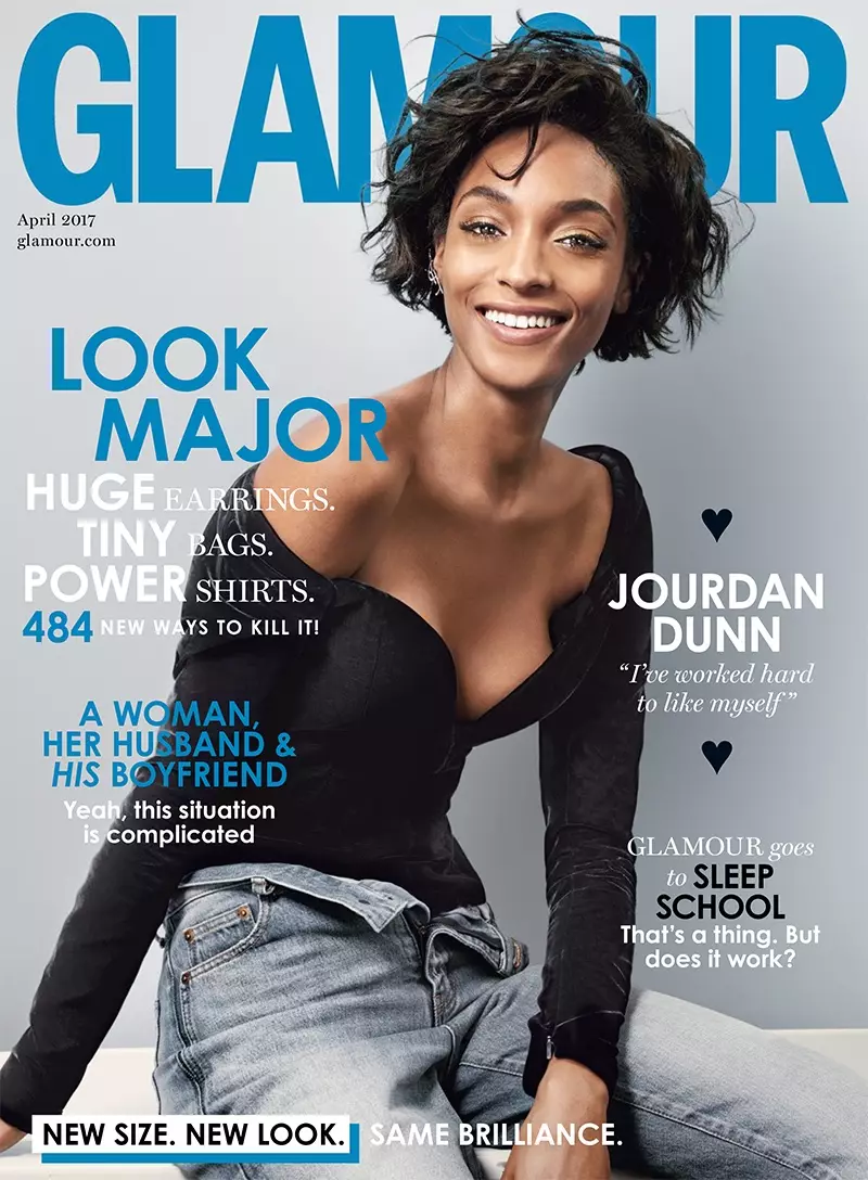 Jourdan Dunn sou Glamour UK Avril 2017 Cover