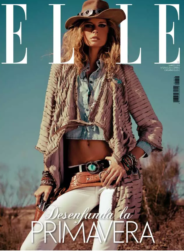 Hana Soukupova eftir Santiago Esteban fyrir Elle Spain mars 2011