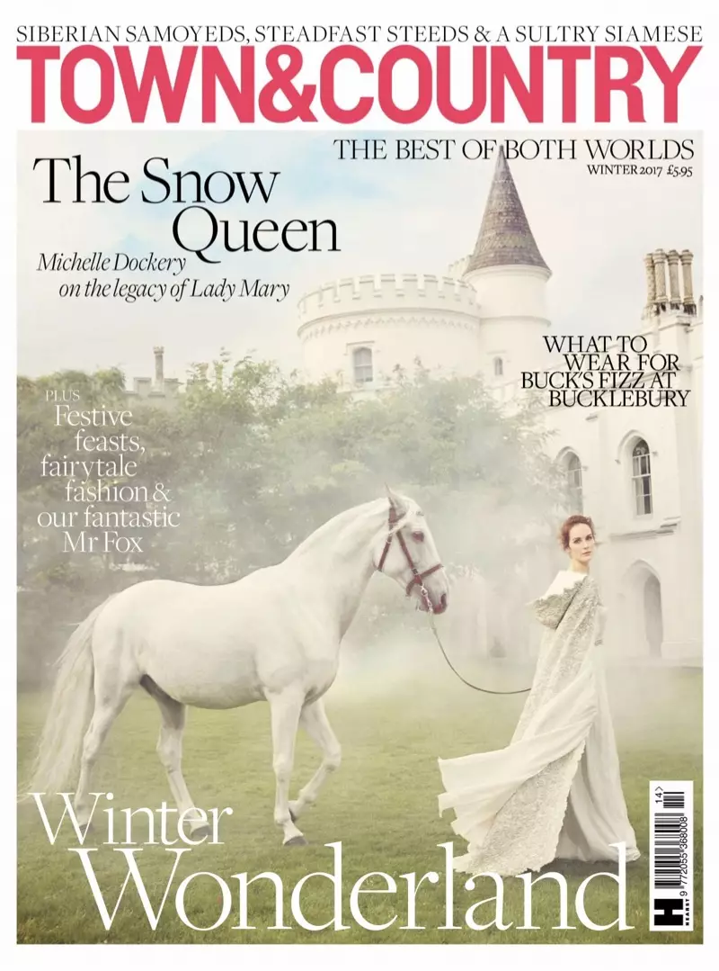 Michelle Dockery på Town & Country UK Winter 2017 Cover