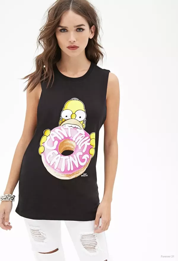 Forever 21 x Los Simpson no pueden hablar, estoy comiendo camiseta