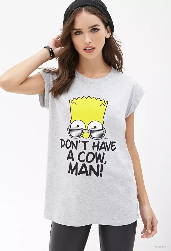 Forever 21 x The Simpsons'ın İneği Yok, Adamım! Gömlek