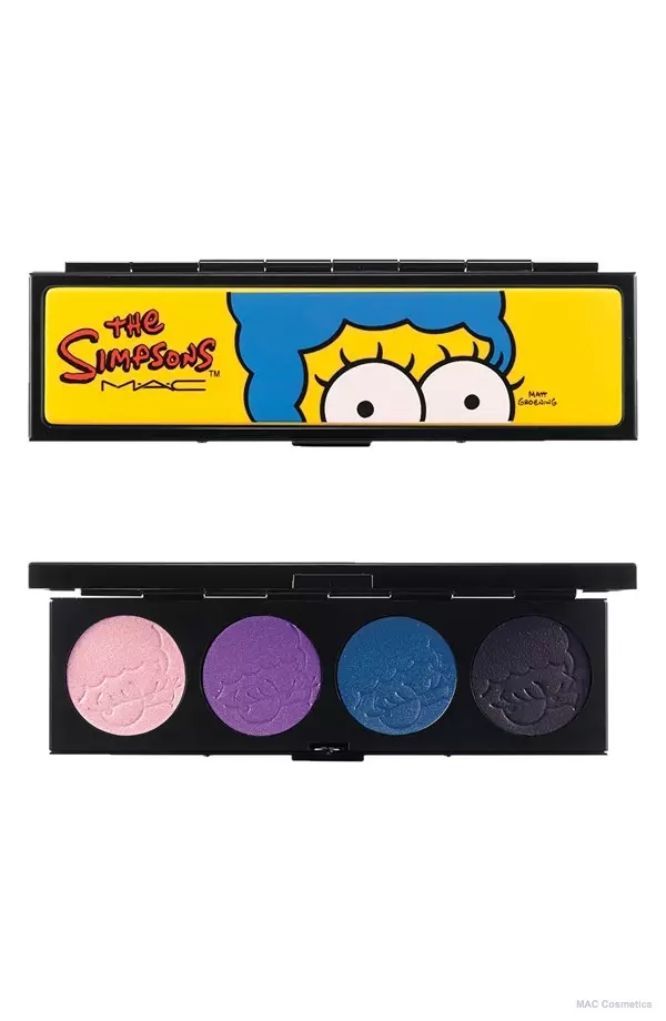 MAC Cosmetics 的辛普森一家“Marge 的额外成分”眼影四边形（限量版）可在 Nordstrom 购买，现价 44.00 美元