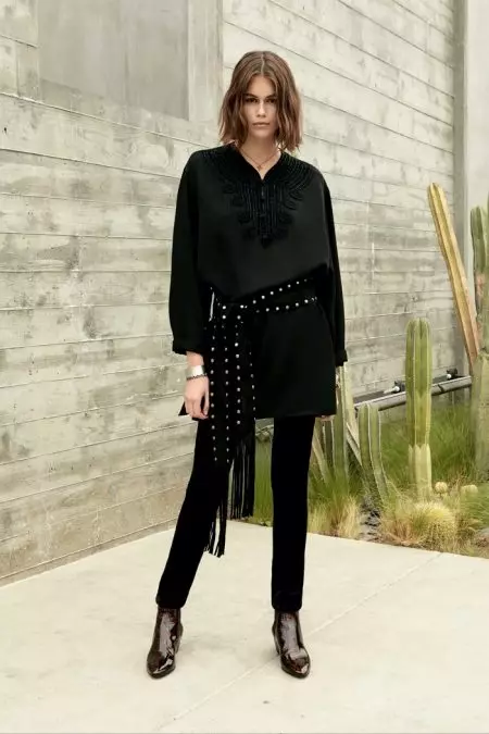 Kaia Gerber di Koleksiyona Saint Laurent Resort 2020 de Cool derdixe