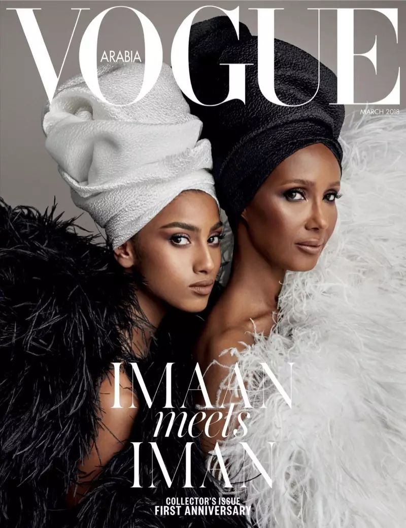 Iman 和 Imaan Hammam 聯手《Vogue》阿拉伯封面故事