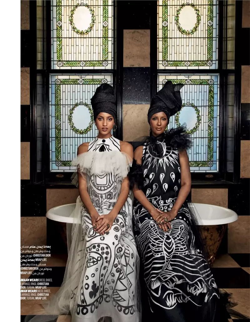 Iman en Imaan Hammam span kragte saam vir Vogue Arabia-voorbladverhaal